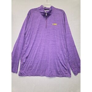 Tommy Bahama Island Zone LSU Purple Quarter Zip Pullover Men's XXL UPF 30